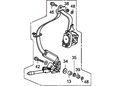 Honda 04818-SLN-A00ZA Tongue Set, Left Front Seat Belt (Outer) (Graphite Black)