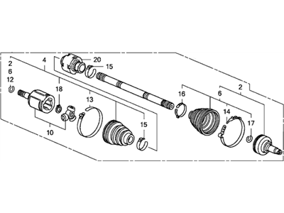 Honda 44306-SLN-L00 Driveshaft Assembly, Driver Side