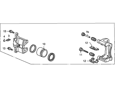 Honda 45019-SLN-A01 Caliper Sub-Assembly, Left Front