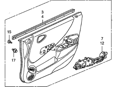 Honda 83583-SLN-A01ZB Lining, L. FR. Door *NH604L* (US MONO GRAY)