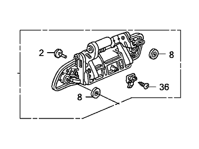 Honda 72640-SLN-A01ZB Handle Assembly, Right Rear (Outer) (Sirius Blue Metallic)