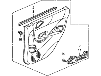 Honda 83733-SLN-A01ZB Lining, R. RR. Door *NH604L* (US MONO GRAY)