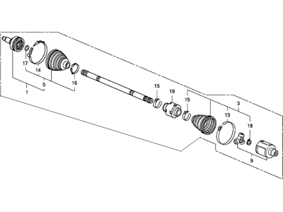 Honda 44305-SLN-L00 Driveshaft Assembly, Passenger Side