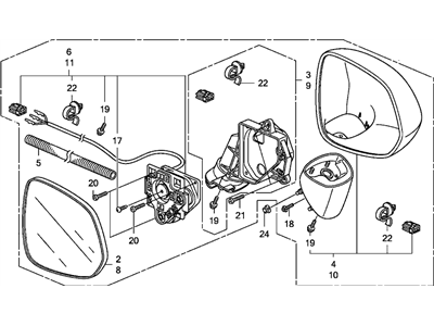 Honda Fit Car Mirror - 76250-SLN-A01ZA