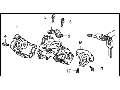 Honda 35100-SCV-C01 Lock Assy., Steering