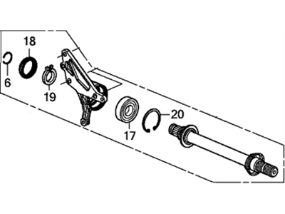 Honda 44500-STX-A10 Shaft Assembly, Half