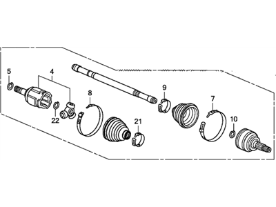 Honda 44306-T3M-A21 Driveshaft Assembly, Driver Side