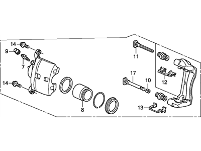 2012 Honda Accord Brake Caliper - 45019-T2F-A00RMN