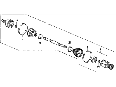 Honda 44305-T3M-A00 Driveshaft Assembly, Passenger Side