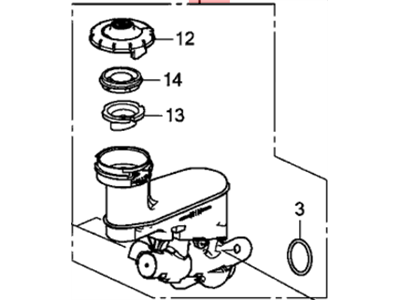 Honda 46100-T2F-A02 Master Cylinder A