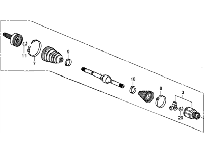 Honda 44305-T2A-A52 Shaft Assembly, R Drive