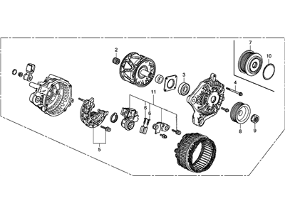 Honda 31100-5B0-Y02 Alternator Assembly