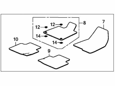 Honda 83600-TVA-A01ZA Mat Set,F*NH900L*