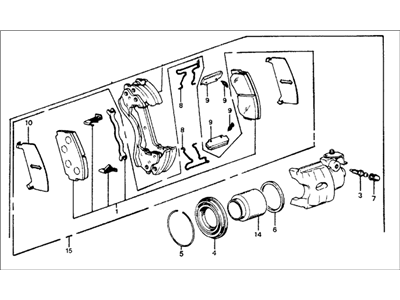 Honda 45230-671-674 Caliper Assembly, Driver Side