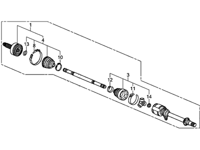 Honda 44305-SZA-A21 Shaft Assembly, R Drive