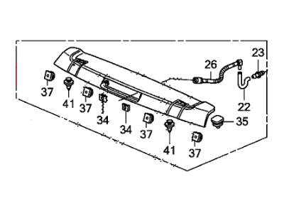 Honda 74900-SZA-A01ZF Garnish Assy., Tailgate Spoiler *NH741M* (STERLING GRAY METALLIC)