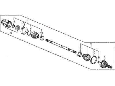 Honda 42311-SZA-A02 Shaft Assembly, L Drive