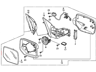 2011 Honda Pilot Car Mirror - 76250-SZA-A33ZA