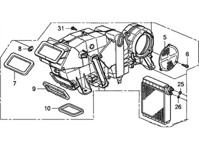 Honda 80225-SZA-A01 Evaporator Assembly