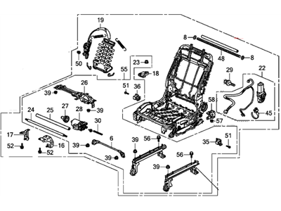 Honda 81526-SZA-A61 Frame, L. FR. Seat