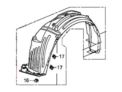 Honda 74151-SZA-A50 Fender, Left Front (Inner)