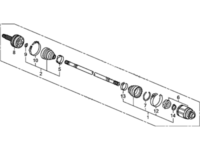 Honda 42310-SZA-A03 Shaft Assembly, R Drive