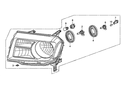 Honda 33100-SZA-A11 Headlight Assembly, Passenger Side