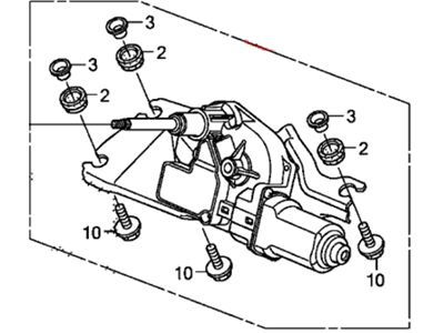 Honda 76700-SZA-A01 Motor Assembly, Rear Windshield Wiper