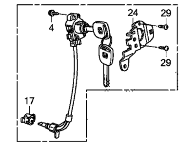 Honda 72185-SZA-A01 Cylinder, Driver Side Door