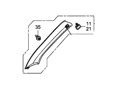 Honda 84151-SZA-A01ZC Garnish Assy., L. FR. Pillar *YR308L* (TU BEIGE)