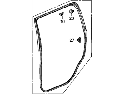 Honda 72850-SZA-A01 Weatherstrip, L. RR. Door