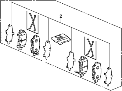 Honda 43022-SZA-A11 Pad Set, Rear