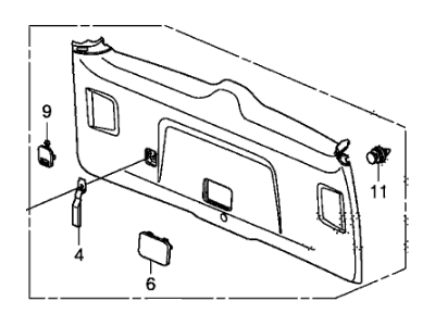 Honda 84431-SZA-A01ZA Lining Assy., Tailgate *B167L* (BALTIC BLUE)