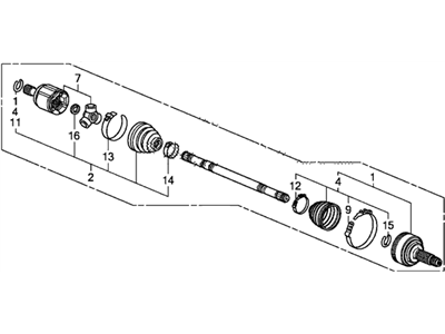 Honda 44306-SZA-A12 Shaft Assembly, L Drive