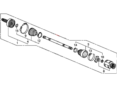 Honda 44305-SZA-S01 Driveshaft Assembly, Passenger Side