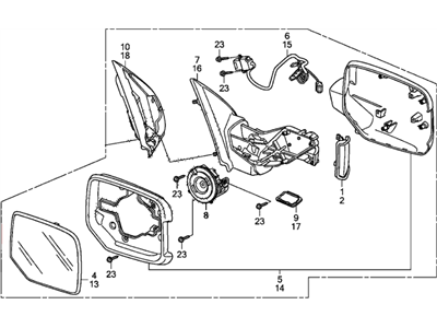 2010 Honda Pilot Car Mirror - 76200-SZA-A33ZG