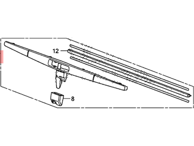 Honda 76730-SZA-A01 Blade, Windshield Wiper (356MM)