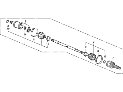 Honda 42311-TP7-A01 Driveshaft Assembly, Driver Side