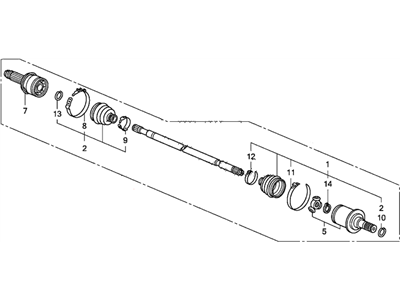 Honda 42310-TP7-A01 Driveshaft Assembly, Passenger Side