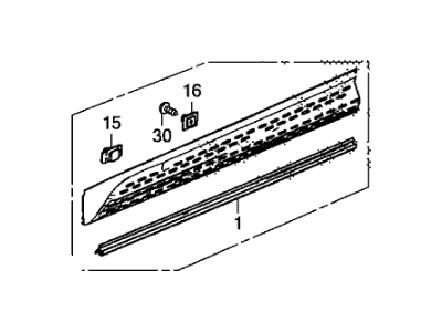 Honda Crosstour Door Moldings - 75312-TP6-A01ZA