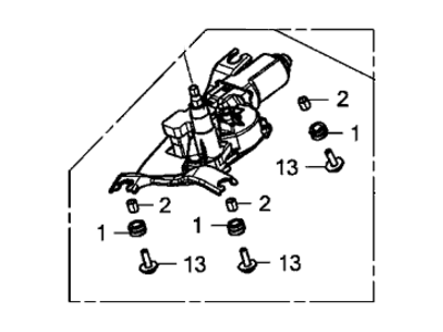 Honda 76710-TP6-A01 Motor, Rear Windshield Wiper