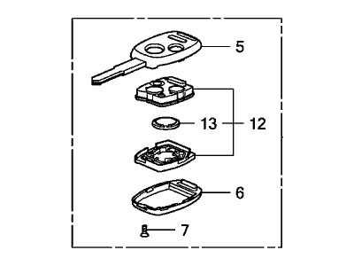 Honda 35118-TP6-A20 Key, Immobilizer & Transmitter (Blank)