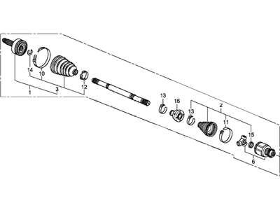 Honda 44305-TY4-A22 Driveshaft Assembly, R