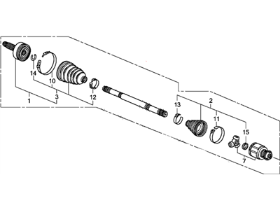 Honda 44305-TP6-A02 Driveshaft Assembly, Passenger Side