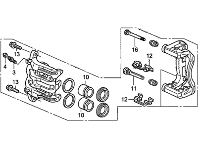 Honda 45018-SHJ-A10 Caliper Sub-Assembly, Passenger Side