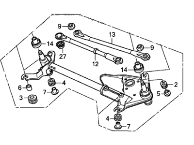 Honda 76530-TA0-A01 Link, FR. Wiper