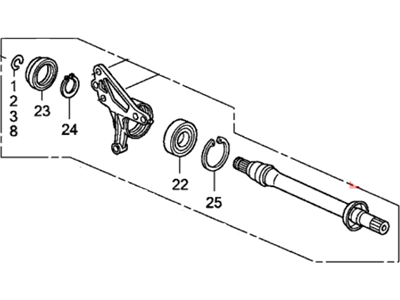 Honda 44500-TP6-A00 Shaft Assembly, Half