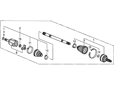 Honda 44306-TP6-A20 Driveshaft Assembly, Driver Side