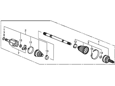 Honda 44306-TY4-A20 Driveshaft Assembly, Driver Side