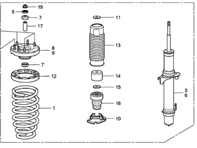 2010 Honda Crosstour Shock Absorber - 51610-TP7-A04